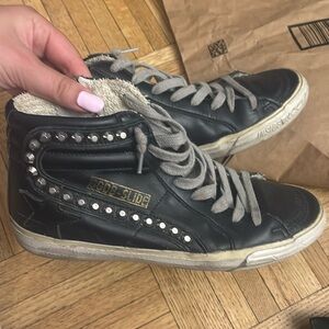 Black high top golden goose